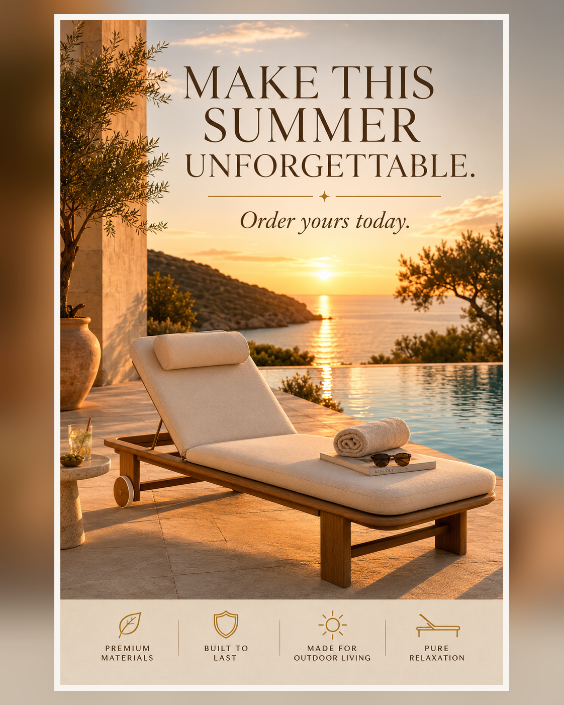 Mirae Riviera — Premium Acacia Sun Lounger