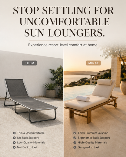 Mirae Riviera — Premium Acacia Sun Lounger